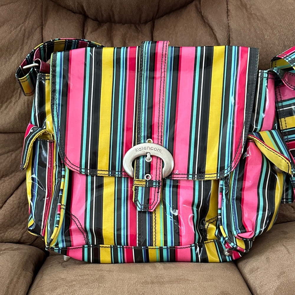 Kalencom Laminated Diaper Bag Multicolor  Striped